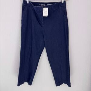 J. Jill Women Chambray Denim Pants Size 10 Casual Cotton Stretch Metro Wash Blue